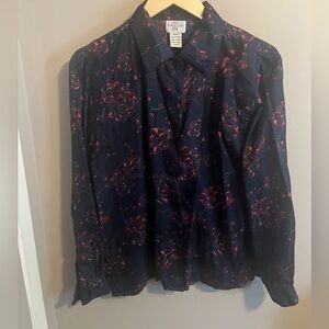 Vintage silk button up floral design